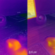 Con solo pulsar un botón en pantalla podemos cambiar la manera en la que el Cat 62 Pro combina la imagen térmica y la real. Podemos hacer que muestre solo la imagen térmica, la térmica con líneas superpuestas de lo que ven nuestros ojos, la térmica con la real superpuesta, o solo la real.